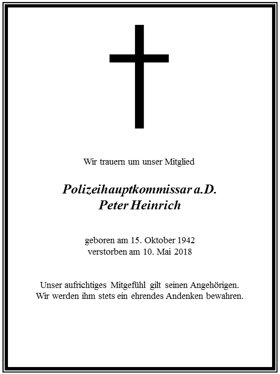 Todesanzeige Heinrich